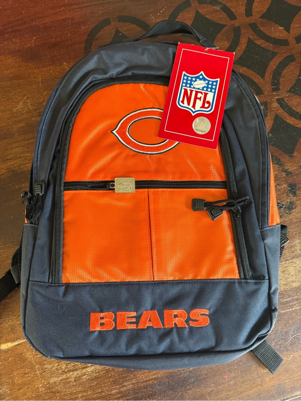 NFL Chicago Bears Orange and Navy Team Backpack